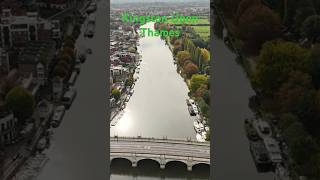 Kingston upon Thames London london river beautiful dji drone 4k [upl. by Airemat]