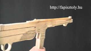 MP40  Gumigyűrűt kilövő géppisztoly befőttes gumit lövő fapisztoly gumilövő játék pisztoly puska [upl. by Lally]