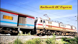 KJM WAP7 in Aggressive Mode  22677 Yesvantpur Kochuveli AC EXPRESS [upl. by Nwahsuq380]