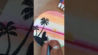 Sunset 🌇 watercolor painting 🎨🥶 art painting sunset drawing craft artwork shorts shortvideo [upl. by Odnomor]