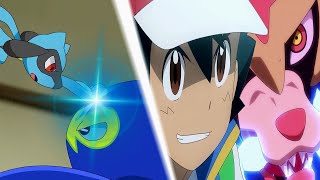 RIOLU DE ASH VS GRAPPLOCT ASH Y ZACIAN HACEN EQUIPO [upl. by Schaffer803]