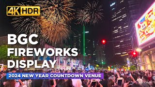 BGC 5TH AVENUE 2024 New Year Countdown Venue  Spectacular Weekend Fireworks Display【4K HDR】 [upl. by Suanne466]