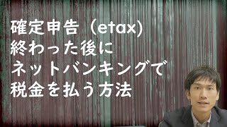 【確定申告】所得税 納付書なくしてもネットバンキングで簡単支払い [upl. by Mcgrody]