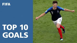 TOP 10 GOALS  2018 FIFA World Cup Russia [upl. by Ihel]