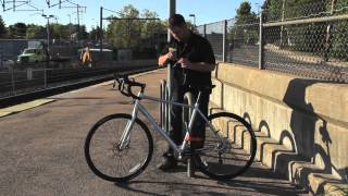 Proper Bike LockUp Video with a ULock [upl. by Ahsinal]