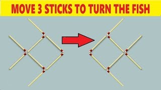 Matchstick Puzzle  Move 3 sticks to turn the Fish [upl. by Alisa]