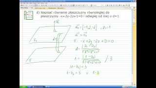 Płaszczyzna w przestrzeni w przykładach cz 2 [upl. by Blinny]