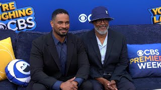 Damon Wayans Jr and Damon Wayans quotYoure Laughing at CBS A Night of SitDOWN Comedyquot Blue Carpet [upl. by Asilec]