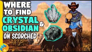 Where To Find Crystal amp Obsidian On Scorched Earth  ARK Ascended [upl. by Okire]