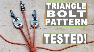 14 tests on triangle bolting patterns for highline anchors  do they equalize [upl. by Auhsoj823]