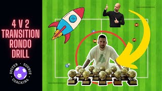 4v2 Transition Rondo  U11 U12 U13  Soccer Football Drills [upl. by Roban22]