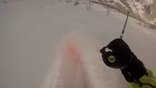 Deep powder freeride skiing in Engelberg GoPro [upl. by Hgielsa]