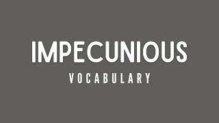 What is the meaning of Impecunious [upl. by Matthei]