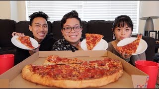 COSTCO PEPPERONI PIZZA MUKBANG  QampA [upl. by Elbart]