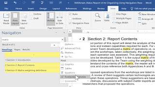 Organize Your Word Documents using the Navigation Pane [upl. by Haliek]