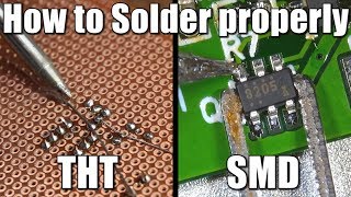 How to Solder properly  Throughhole THT amp Surfacemount SMD [upl. by Smitty]