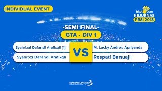 Tiketcom Kejurnas 2018  GTA DIV 1  SyahrizalSyahrozi VS Lucky  Respati [upl. by Elleuqar]