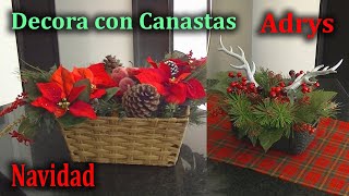 2 Hermosos Arreglos Navideños Fáciles y Rápidos con Canastas Organizadoras  Navidad 2022 [upl. by Esinnej]