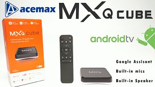 Acemax MXQ S10X Cube FarField Built in Speaker Android TV OS TV Box Review [upl. by Raynold]