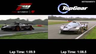 Forza Motorsport 4 vs Top Gear  Pagani Zonda R [upl. by Tellford523]