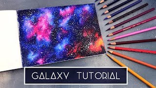 How to Draw a Galaxy  Coloured Pencil Tutorial [upl. by Natalee637]