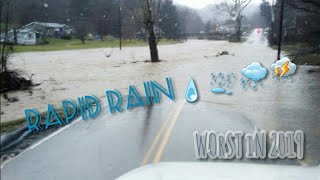 Flooding of 2019 HOLLANDALE Mississippi  Deer Creek Overflowing Rained Non Stop 222 [upl. by Eidnil]