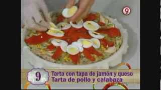 Tarta de tapa de jamón y queso y tarta de pollo y calabaza [upl. by Nuarb]