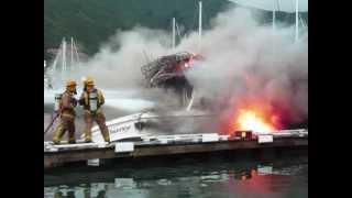 Picton Marina Boat Fire NZ [upl. by Kalinda]