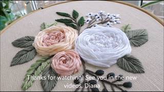 Garden roses Embroidery for beginners [upl. by Aivatahs353]