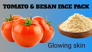 TOMATO FACIAL AT HOME BESAN FACE PACK FOR GLOWING SKIN  TOMATO FACIAL tomato facial skincare [upl. by Omura]