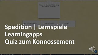 MultipleChoiceQuiz zum Konnossement  Prüfungsvorbereitung Spedition amp Logistik [upl. by Okramed757]