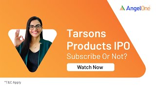 Tarsons Products IPO  Apply or Avoid  Analysis Details Date Price  Angel One [upl. by Sebbie]