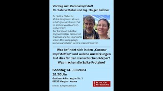 LiveVortrag zur ImpfstoffSicherheit mit Dr Sabine Stebel und Dipl Ing Holger Reißner [upl. by Minnaminnie]