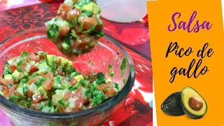 SALSA PICO DE GALLO CON AGUACATE DELICIOSO [upl. by Akcirahs]