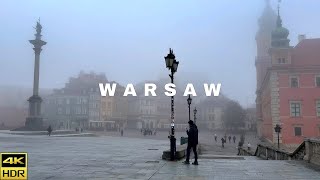 Foggy Morning Walk in Warsaw  POLAND 🇵🇱 2024  4K HDR [upl. by Resee]