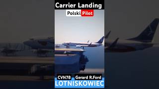 Polski Pilot ląduje Boeingiem 737 na Lotniskowcu z niesamowitą precyzją shorts xplane [upl. by Elletse]