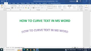 How to curve text in microsoft word [upl. by Yanahc]