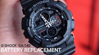 HOW TO CHANGE BATTERY CASIO GSHOCK GA140 [upl. by Hewes386]