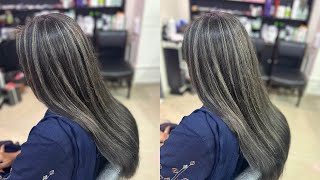 Ash highlights on black hair [upl. by Keldah623]