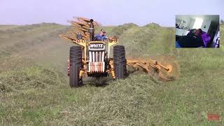 Review of MINNEAPOLISMOLINE G1050 Tractor Raking Hay [upl. by Surazal898]