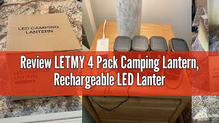 Review LETMY 4 Pack Camping Lantern Rechargeable LED Lanterns Solar Lantern Battery Powered Hurric [upl. by Zehc658]