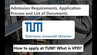 How to apply at TUM I What is VPD I List of Documents and Admission Requirements [upl. by Anahsar461]