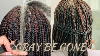 HOW TO TUCK GRAY HAIR  OVALARCH PARTINGS FOR BOX BRAIDS  NATURAL HAIR [upl. by Noland]