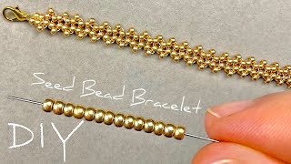 Beading Tutorials Seed Bead Bracelet Making  How to Make Beaded Chain [upl. by Ladiv]