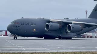 US Air Force C 17 Transportflugzeuge Linz Hörsching 9Jänner2022 1 [upl. by Yenot467]