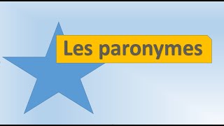 Les paronymes [upl. by Ilecara823]