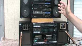 Sansui CP77W Compared CP7 Passive Radiator No Tweeters Cassette Stereo Boombox no sound mics off [upl. by Best]