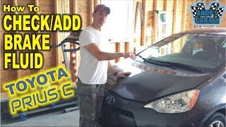 How To Check And Add Brake Fluid  Prius C Andy’s Garage Episode  85 [upl. by Kelwen]