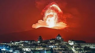 New eruption and new mesmerizing footage of lava ejection from Mount Etna [upl. by Hendrika830]