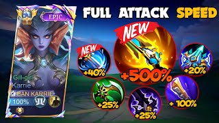 NEW UPDATE KARRIE FULL ATTACK SPEED BUILD😱 ATK SPEED HACK  KARRIE BEST UPDATED BUILD AND EMBLEM [upl. by Roselba855]